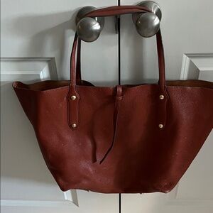 Elegant Brown Leather Tote Bag
